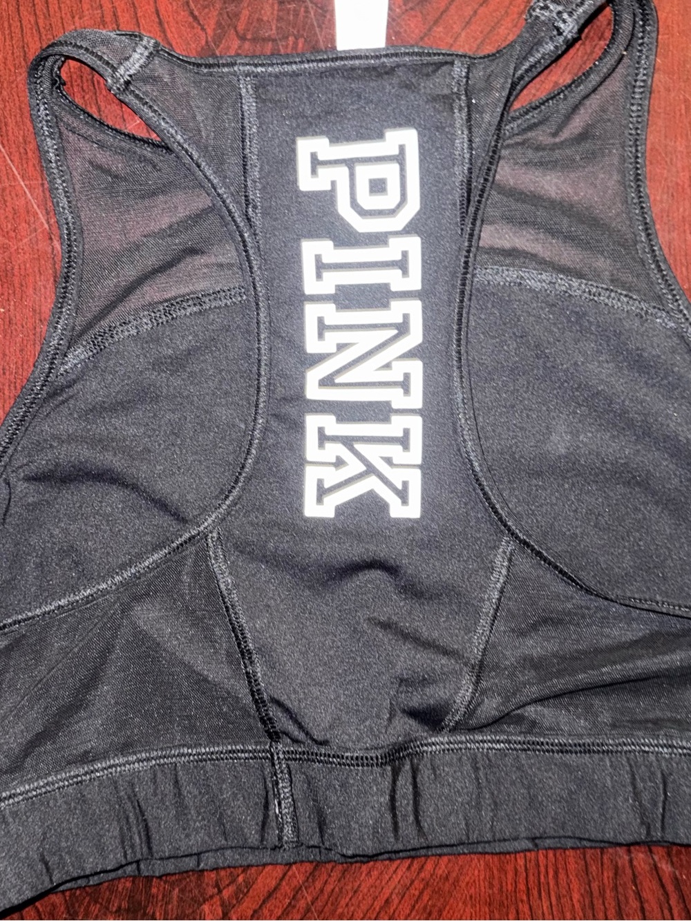 PINK Victoria's Secret Black Racerback Sports Bra